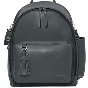 Skip Hop gray vegan leather diaper backpack